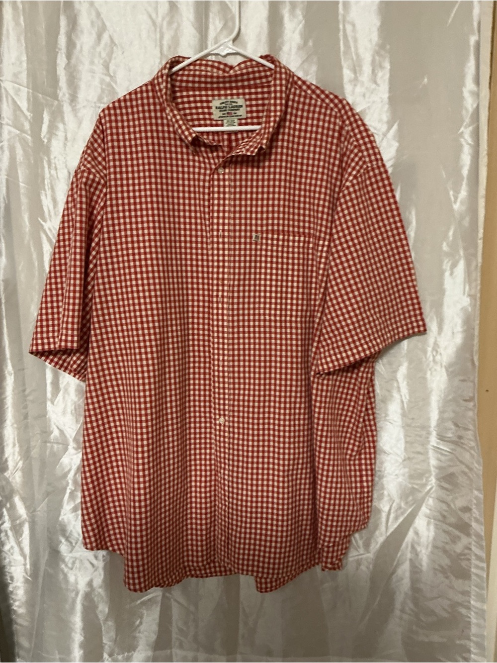 Ralph Lauren Red Gingham Short-Sleeve Button-Down Shirt